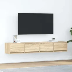 vidaXL Tv-Bänkar>TV-bänkar 2 st, Sonoma ek, 80x31x25,5 cm konstruerat trä