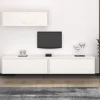 vidaXL Tv-Bänkar>TV-bänkset 3 delar vit massiv trä furu