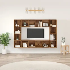 vidaXL Tv-Bänkar>TV-bänkset 4 pcs Brun 37 x 37 x 142,5 cm Konstruerat trä