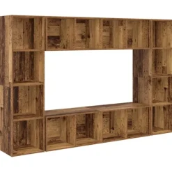 vidaXL Tv-Bänkar>TV-bänkset 4 pcs Brun 37 x 37 x 142,5 cm Konstruerat trä