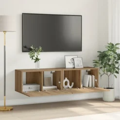 vidaXL Tv-Bänkar>TV-bänkset 2 pcs Brun 60 x 30 x 30 cm Konstruerat trä