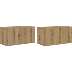 vidaXL Tv-Bänkar>TV-bänkset 2 pcs Brun 60 x 30 x 30 cm Konstruerat trä