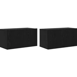 vidaXL Tv-Bänkar>TV-bänkset 2 pcs Svart 60 x 30 x 30 cm Konstruerat trä