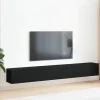 vidaXL Tv-Bänkar>TV-bänkset 3 pcs Svart Ek 80 x 30 x 30 cm Konstruerat trä