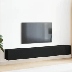 vidaXL Tv-Bänkar>TV-bänkset 3 pcs Svart Ek 80 x 30 x 30 cm Konstruerat trä