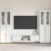 vidaXL Tv-Bänkar>TV-bänkset med låda med hylla med lagring Vit Konstruerat trä