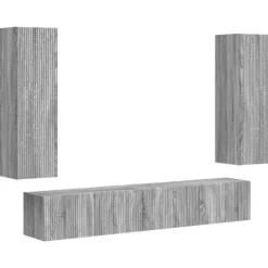 vidaXL Tv-Bänkar>TV-bänkset Väggmonterad 3 pcs Grå Sonoma Konstruerat trä