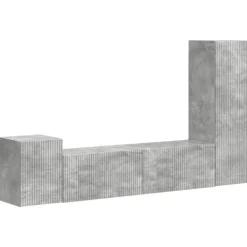 vidaXL Tv-Bänkar>TV-bänkset Väggmonterad 4 pcs Betonggrå Konstruerat trä