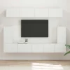 vidaXL Tv-Bänkar>TV-bänkset Väggmonterad 5 pcs Vit Konstruerat trä