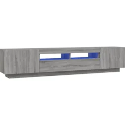 vidaXL Tv-Bänkar>Tv-skåp 2 delar med LED grå sonoma konstruerat trä