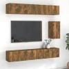 vidaXL Tv-Bänkar>Tv-skåp 7 delar Rökfärgad ek konstruerat trä