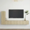 vidaXL Tv-Bänkar>TV-skåp 3 delar sonoma-ek konstruerat trä