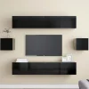 vidaXL Skåp>TV-skåp 6 delar svart konstruerat trä