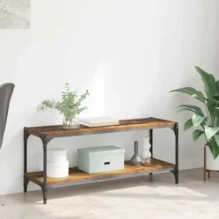 vidaXL Tv-Bänkar>TV-skåp Gammalt trä 100x33x41cm Konstruerat trä och järn