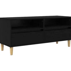 vidaXL Tv-Bänkar>TV-skåp med låda Svart Ek 100 x 34,5 x 44,5 cm Konstruerat trä