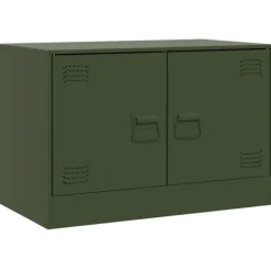 vidaXL Tv-Bänkar>TV-skåp olivgrön 67x39x44 cm stål