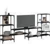 vidaXL Tv-Bänkar>TV-skåp svart 206,5x28,5x95 cm konstruerat trä