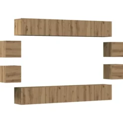 vidaXL Tv-Bänkar>TV-skåp väggmonterat 8 delar artisan ek konstruerat trä