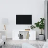 vidaXL Tv-Bänkar>TV-skåp vit högglans 100x35x40 cm konstruerat trä