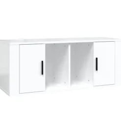 vidaXL Tv-Bänkar>TV-skåp vit högglans 100x35x40 cm konstruerat trä