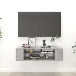 vidaXL Tv-Bänkar>TV-väggskåp betonggrå 100x30x26,5 cm konstruerat trä