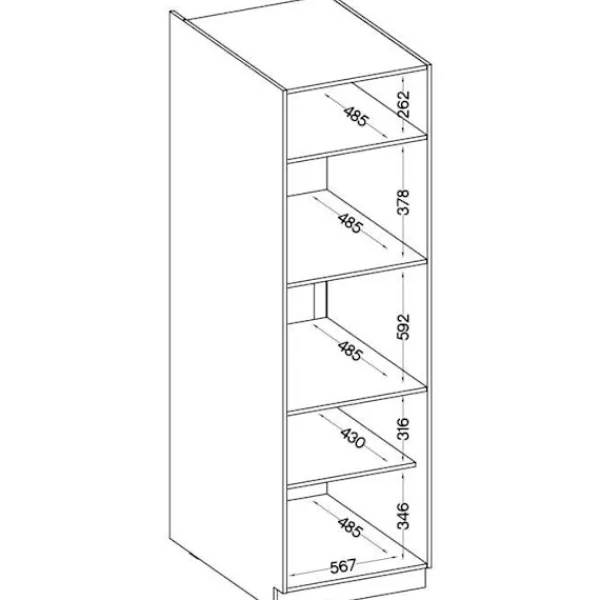 Skåp>Ugnspelarskåp med 2 gångjärnsdörrar - - L 60 x D 57 x H 210 cm - LASSEN