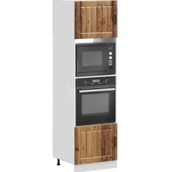 vidaXL Skåp>Ugnsskåp 2 st Lucca åldrat trä konstruerat trä