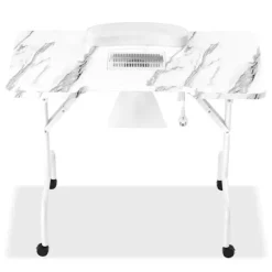 UISEBRT Sminkbord>Fällbart Manikyrbord med Dammsugare och 4 Hjul för Nagelvård för Hemmet, Salonger, Vit