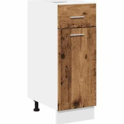 vidaXL Skåp>Underskåp med låda “Lyon” åldrat trä 30x46x81,5 cm