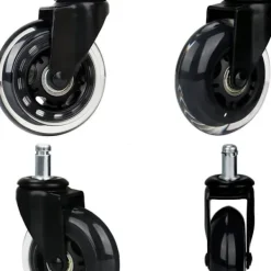Kontorsmöbler>Universell kontorsstolshjul, tyst och slitstarkt, svart