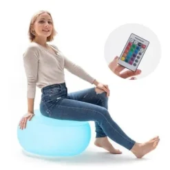 INNOVAGOODS Sittsäckar>Uppblåsbar stol - - Rund - LED - Vattentålig - Bärbar