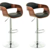 BellaFurn Stolar>Uppsättning av 2 konstgjorda läderstolar - designpallar - Stepleless justerbar för optimal komfort | Färg: Valnöt/svart