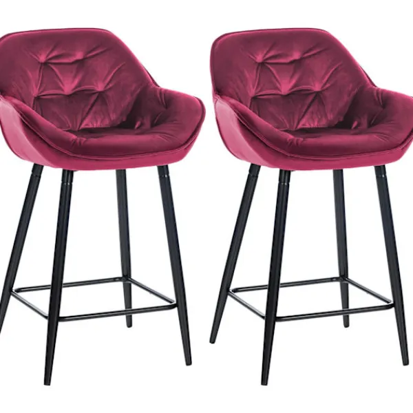 BellaFurn Stolar>Uppsättning av 2 sammet barstolar - Uppdaterad säte - Modern design och komfort