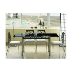 AC-DÉCO Matgrupper>Utvecklingsbar bord för 8 personer - GD017 - 110-170 x 74 x 75 cm - Svart