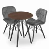 Valora Matgrupper>KOVA 60 Rund Askbordsgrupp med 2 WAKO Grå Stolar