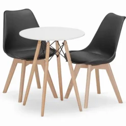 Valora Matgrupper>KOVA Runt bordsset 60 cm vitt med 2 RIXK stolar svarta
