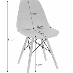 Valora Matgrupper>OSAKA Rektangulärt bord med 4 stolar, svarta ben + naturliga ben