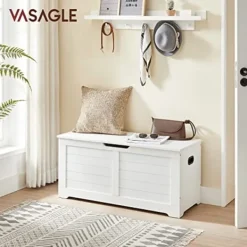 Pavil Kistor & Koffertar>Vasagle förvaringskista, förvaringsbänk, skoförvaringsbänk, modern stil, matt vit