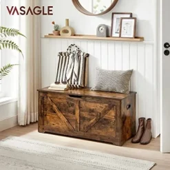 Pavil Kistor & Koffertar>VASAGLE förvaringslåda, förvaringsbänk, filtlåda, skoförvaring, rustikbrun