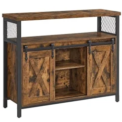 Pavil Sideboards>VASAGLE matskänk, köksskåp, förvaringsskåp, buffébord, rustik brun och svart