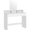 Pavil Sminkbord>VASAGLE Sminkbord med stor spegel 2 lådor 3 öppna fack Kosmetikbord Modernt Vit