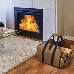 ATELA Kistor & Koffertar>Ved tygpåse, canvas stock bärväska, öppen spis spis tillbehör, vedhållare med handtag