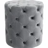 BellaFurn Sittpuffar>Velvet Pouf Chesterfield - fotpall, fotpall - Elegant & lätt att rengöra, grå, M
