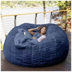 Sittsäckar>Överdrag för sittsäckssoffa, slitstarkt, bekvämt, fuskpäls, stora sittsäcksstolar