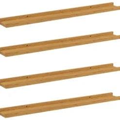 vidaXL Hyllor>Vägg hylla med hylla 4 pcs Beige 80 x 9 x 3 cm Konstruerat trä