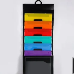 Kontorsmöbler>Vägghängd tidskriftshållare A4 väggdisplay bestående av 6 hopfällbara plastfack 36*80*3,5cm