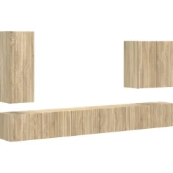 vidaXL Tv-Bänkar>Väggmonterad 6 pcs Sonoma-ek