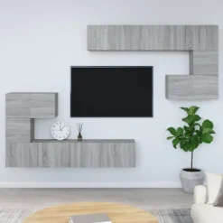 vidaXL Tv-Bänkar>Väggmonterad tv-bänk grå sonoma konstruerat trä