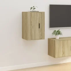 vidaXL Tv-Bänkar>Väggmonterad tv-bänk sonoma-ek 40x34,5x60 cm