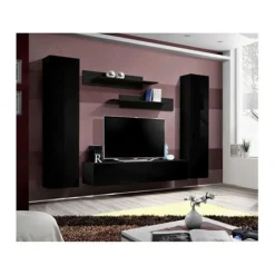 AUCUNE Tv-Bänkar>Väggmonterad TV-möbel - Fly I - 260 cm x 190 cm x 40 cm - Svart